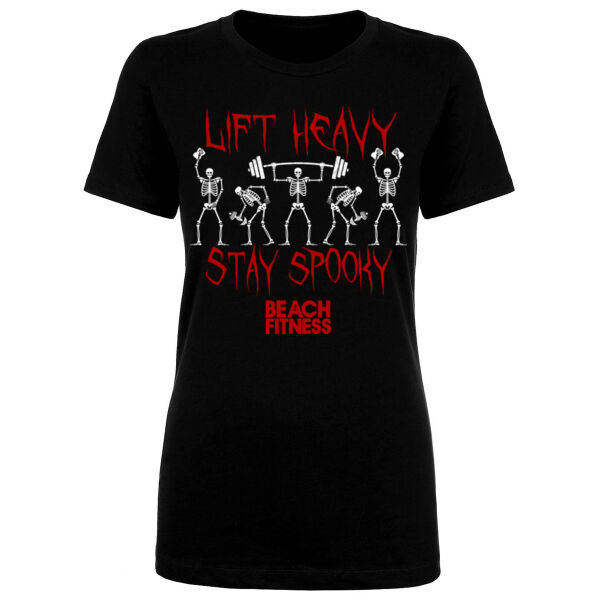LIFT HEAVY STAY SPOOKY - WOMEN'S FITTED T-SHIRT Thumbnail